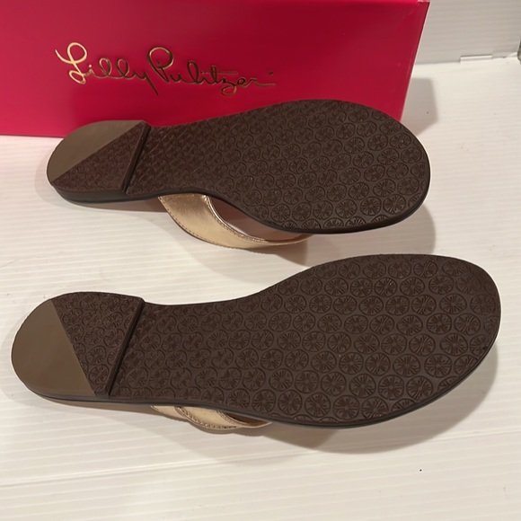 Lilly Pulitzer Gold Metallic Sandals - Size  7M - NWT - Picture 5 of 10